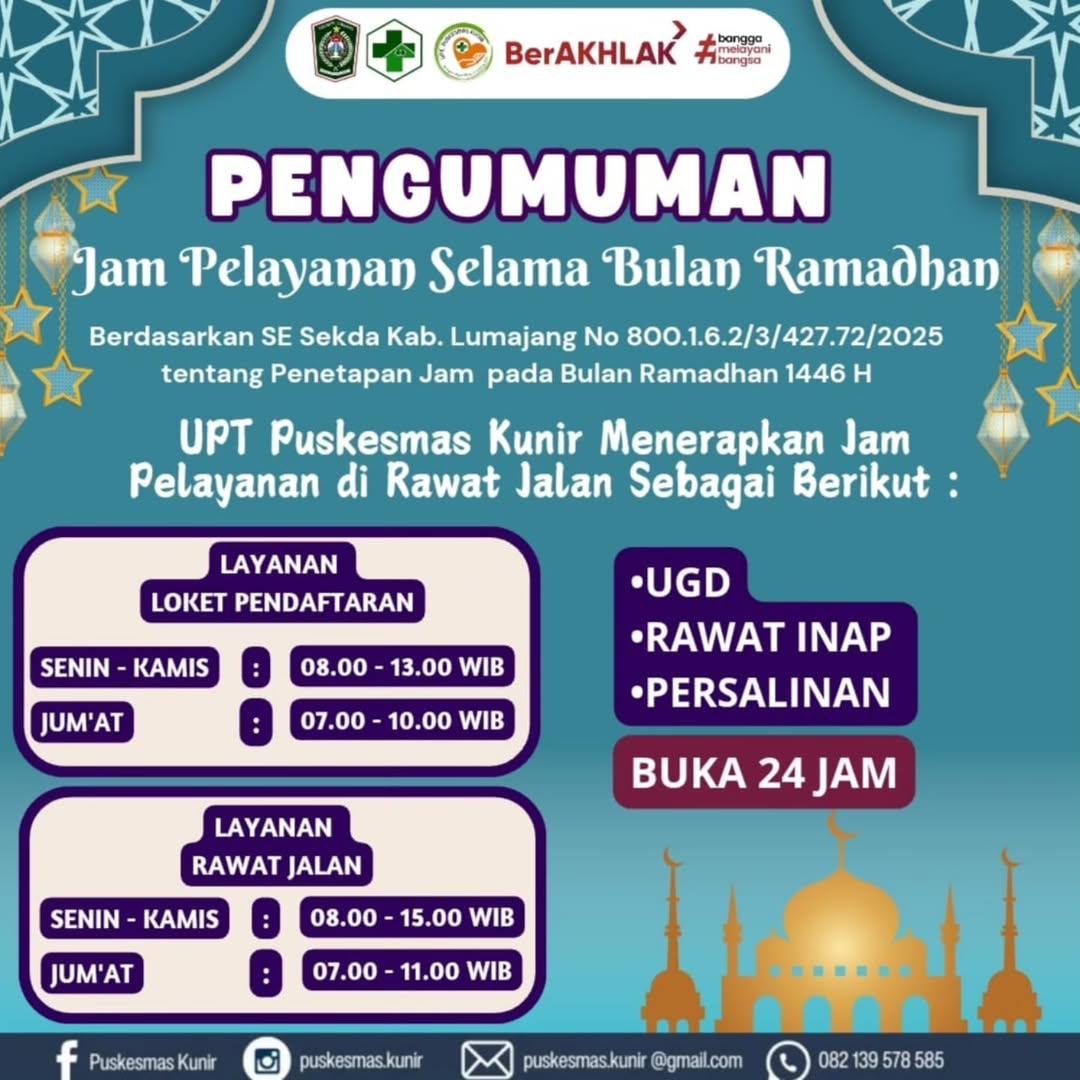 JAM PELAYANAN SELAMA BULAN RAMADHAN 1446H